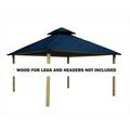 Acacia 14 sq. ft. Gazebo Roof Framing & Mounting Kit with Catalina Blue Outdura Canopy AGOK14- CATALINA BLUE